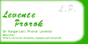 levente prorok business card